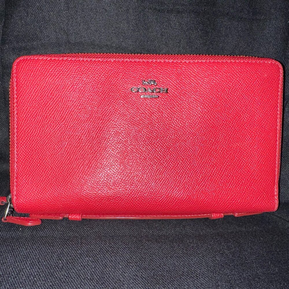 Gently Love Red Double Zip Travel Wallet